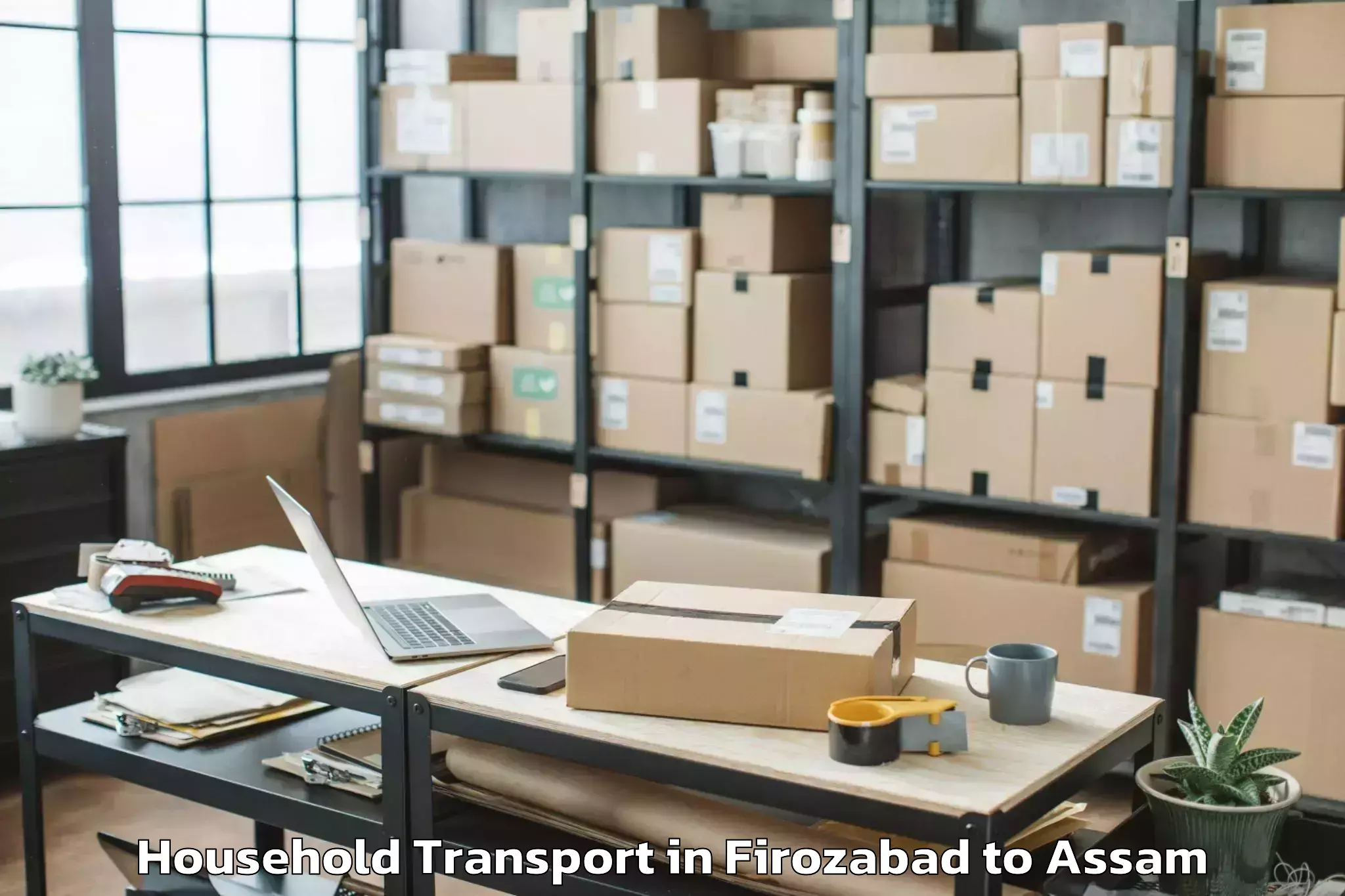 Book Firozabad to Chaparmukh Household Transport